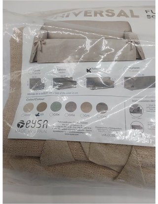 EYSA Genna Funda de sofá con Lazos Antimanchas 3 plazas Color Beige