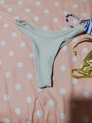 Bikini Triángulo Azul y Dorado
