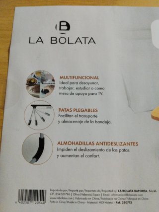 Mesa auxiliar para desayuno y trabajo