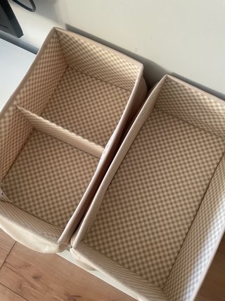 Pack 2 Cajas Tela Ikea Beige/Marrón