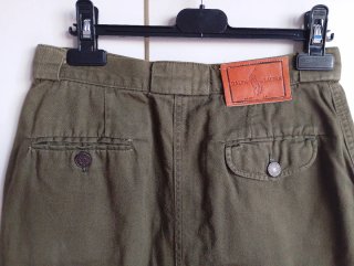 Falda Ralph Lauren Verde Oliva Botones