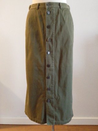Falda Ralph Lauren Verde Oliva Botones