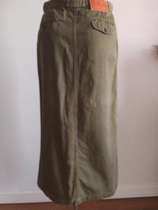 Falda Ralph Lauren Verde Oliva Botones