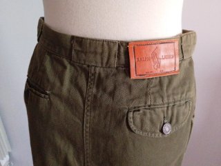 Falda Ralph Lauren Verde Oliva Botones