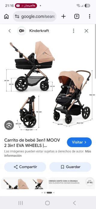 Carrito de bebé Kinderkraft MOOV 3en1