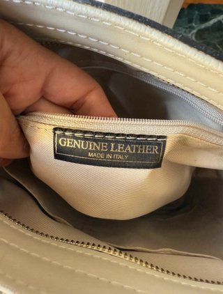 Borsa vintage Made in Italy beige e oro