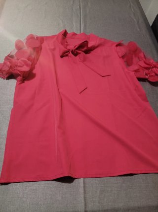 Blusa rosa manga corta vestir