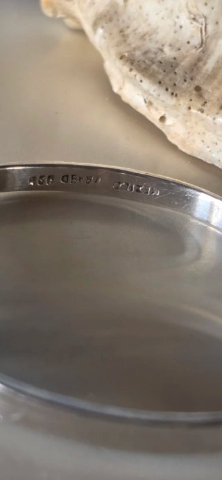 Brazalete pulsera de plata años 80 hebilla