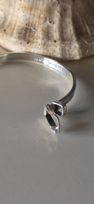 Brazalete pulsera de plata años 80 hebilla