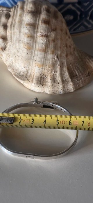 Brazalete pulsera de plata años 80 hebilla