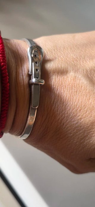 Brazalete pulsera de plata años 80 hebilla