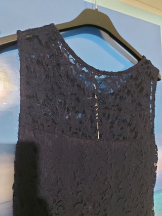Top in pizzo blu