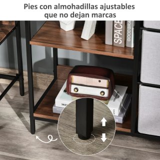 Cómoda de tela con estantes estilo industrial