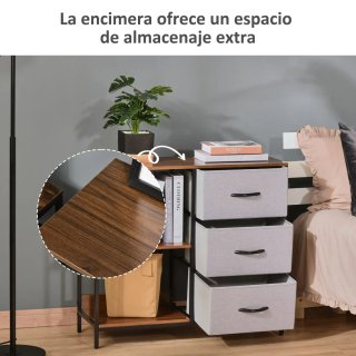 Cómoda de tela con estantes estilo industrial