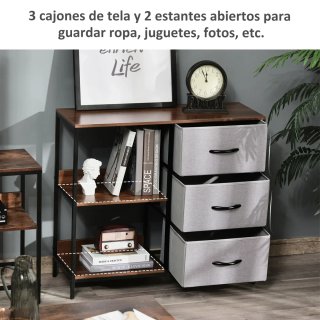 Cómoda de tela con estantes estilo industrial