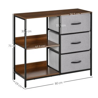 Cómoda de tela con estantes estilo industrial
