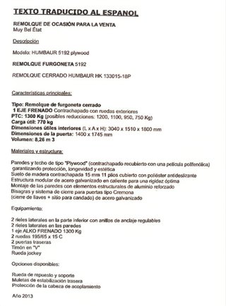 Remolque para moto o carga