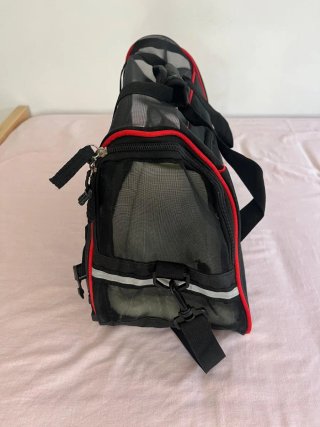 Transportín perro/gato negro y rojo