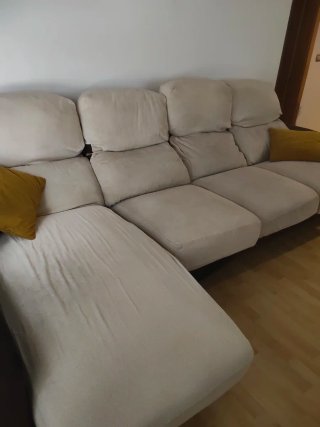Sofá modular beige y marrón