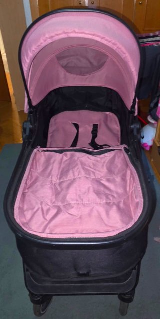 Passeggino per bambini rosa e nero