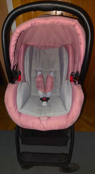 Passeggino per bambini rosa e nero
