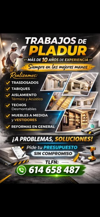 Se realizan trabajo de pladur