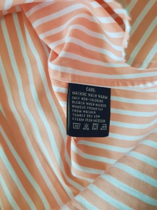 Camicia Ralph Lauren donna righe arancio/bianco