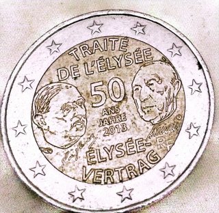 Moneda 2€ Tratado de l'Élyseo 50 aniversario 2013