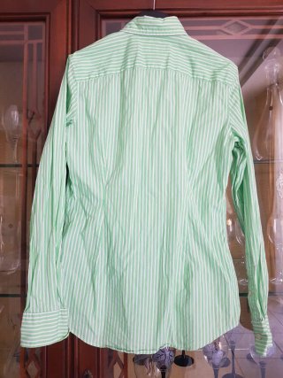 Camicia Ralph Lauren donna righe verdi custom fit