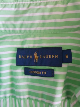 Camicia Ralph Lauren donna righe verdi custom fit