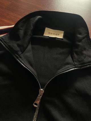 Chaqueta Gucci Negra Cremallera Rayas