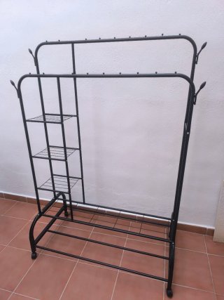Burro/perchero de ropa metálico negro