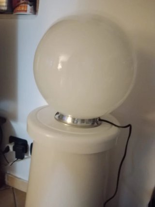 Lampada vintage sfera vetro e metallo