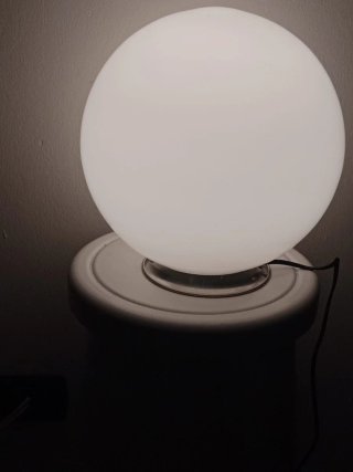 Lampada vintage sfera vetro e metallo