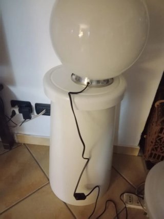 Lampada vintage sfera vetro e metallo