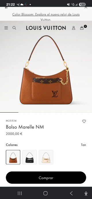 Borsa Louis Vuitton Marelle NM Beige/Marrone