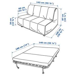 Sofá cama IKEA LYCKSELE LÖVÅS blanco