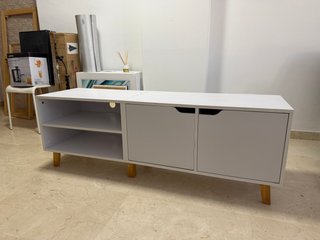 Mueble TV Blanco y Madera