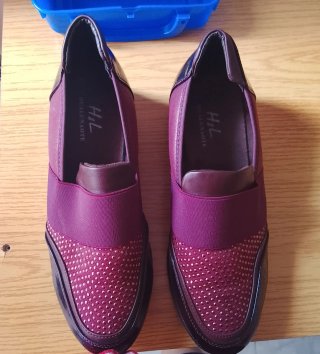 Mocasines H&L mujer rosa/burdeos