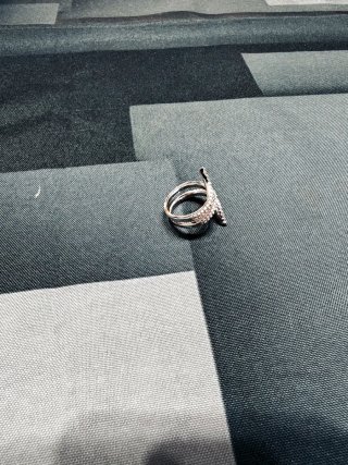 Anillo plateado con diseño de serpiente