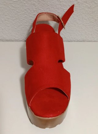 Sandalias terciopelo rojo mujer talla 40