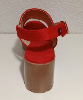 Sandalias terciopelo rojo mujer talla 40