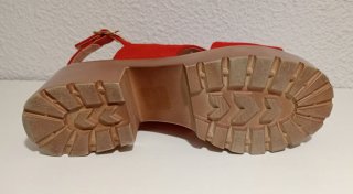 Sandalias terciopelo rojo mujer talla 40