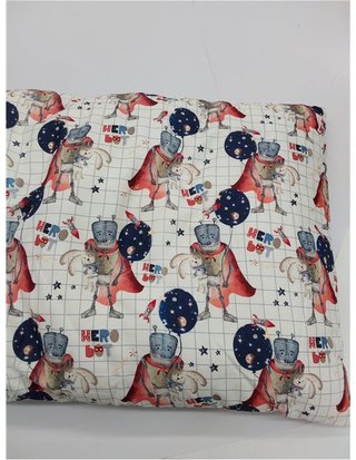Cuscino per Bambini con Fodera Stampata 40x60 cm in Cotone Oeko-Tex - Cuscino per Culla per Neonati e Bambini
