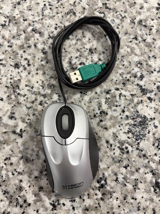 Ratón USB Media-Magic Plata y Negro