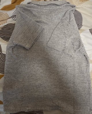 Polo Zara jaspeado gris manga corta Talla S