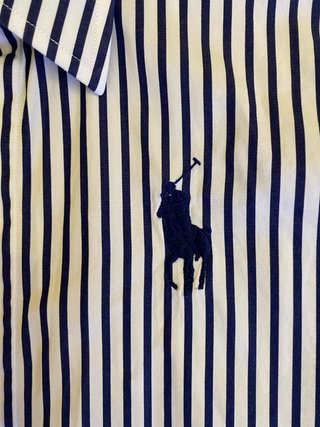 Camisa Polo Ralph Lauren Rayas Azul Blanco