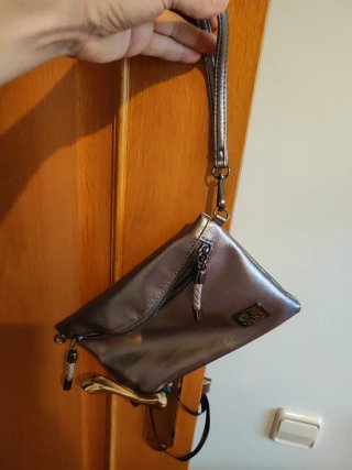 Bolso mujer plateado pequeño