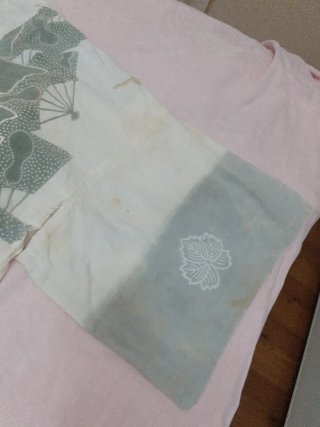 Kimono giapponese vintage blu e bianco
