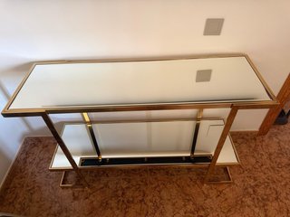Recibidor moderno metal y cristal dorado